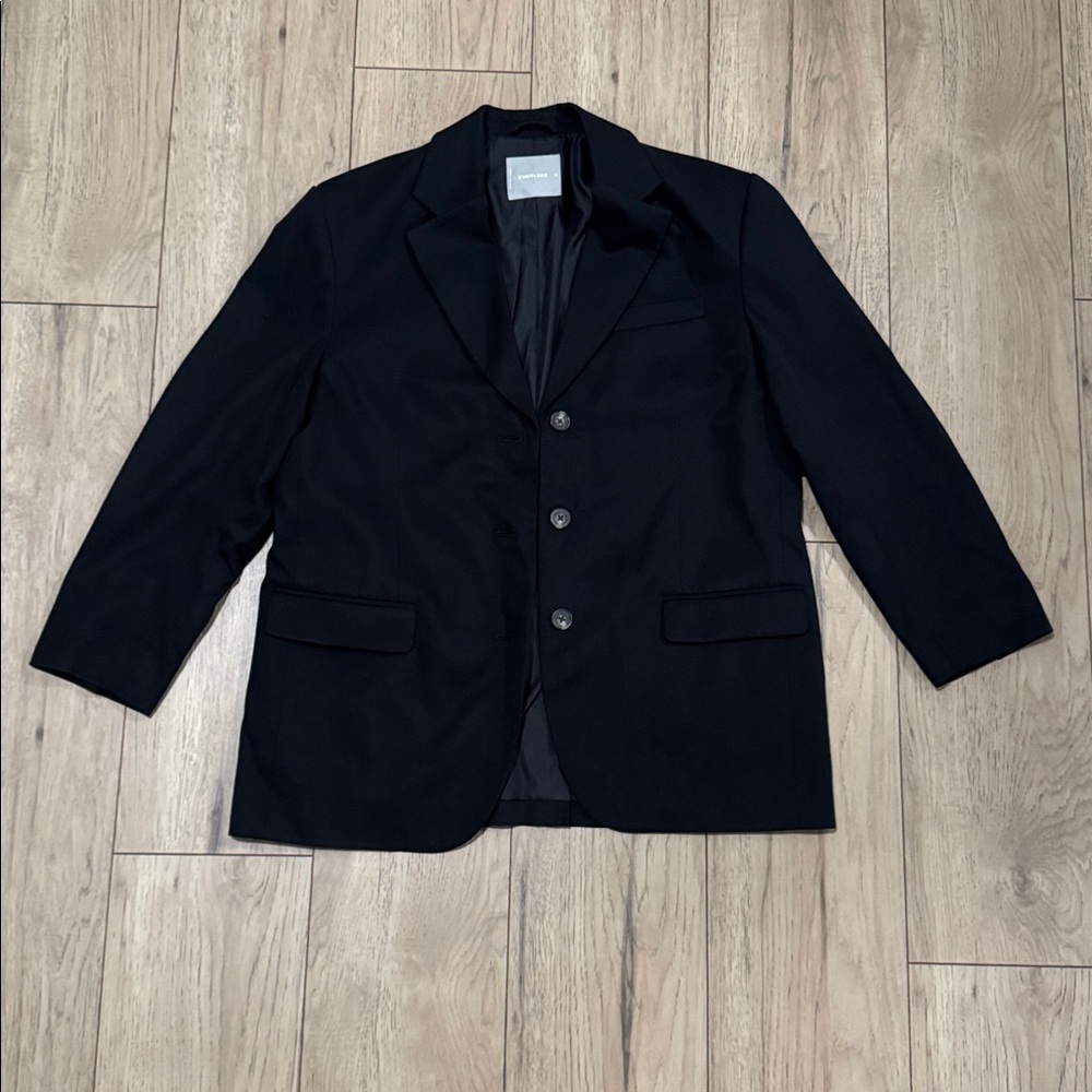 Everlane 3 Button Black Blazer Suit Coat Jacket Women’s Size 12